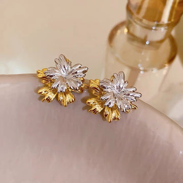 Stainless steel double flower studs