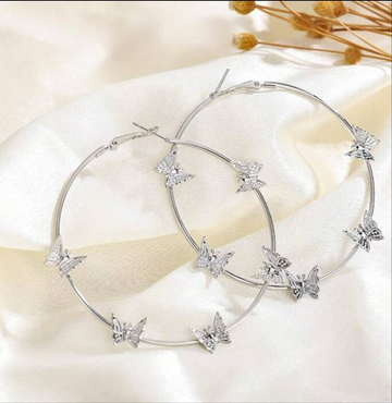 Butterfly Hoop Earrings For Women