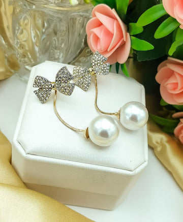 Bow Taseel Pearl Bling Blogger Earring