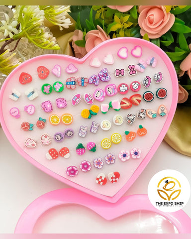 36 Pair of Beautiful Earrings Trendy Ear Tops For kids / Woman