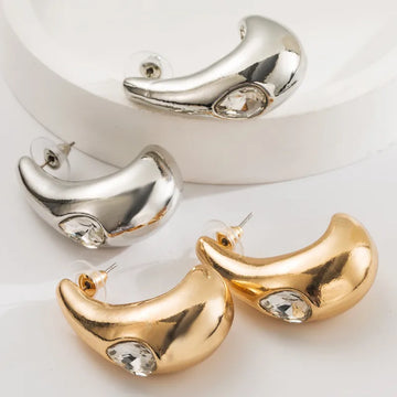 Crescent Moon Studs
