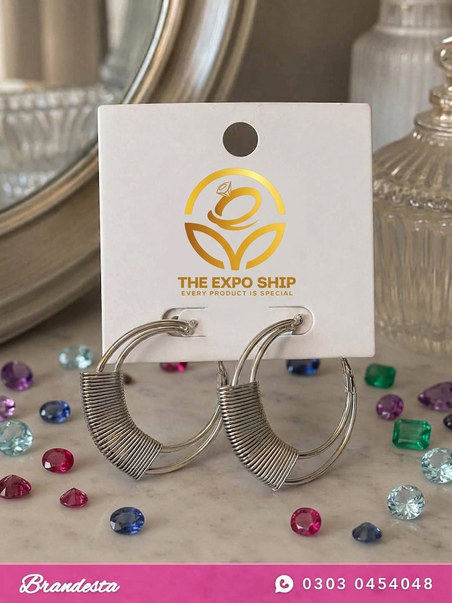 Textured Wire Dual Hoops