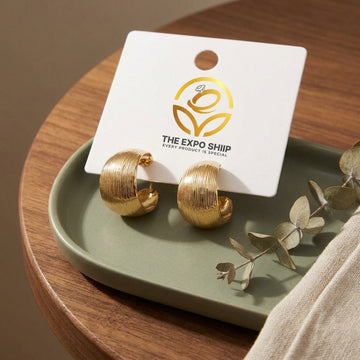 Aura Gold Textured Hoop Earrings