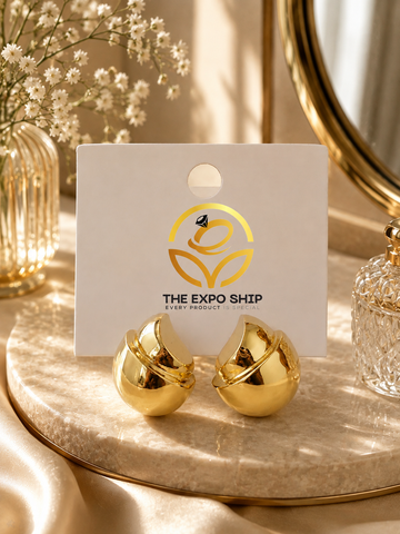 Luxe Orbit Gold Dome Studs