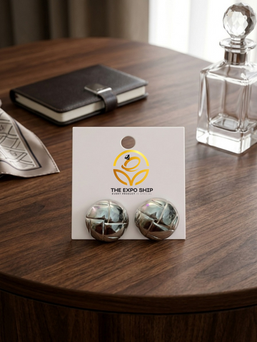 Silver Quilted Dome Earrings